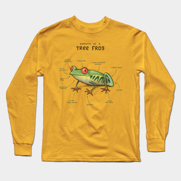 Anatomy of a Tree Frog Long Sleeve T-Shirt by Sophie Corrigan